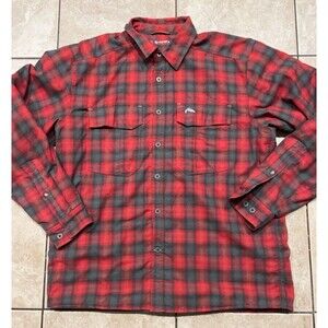 Simms Guide Series Fleece Lined Flannel Shirt Jacket Mens S Cold Weather Shacket